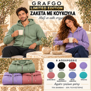 ΑΑΑ+ Τρίκλωστη Ζακέτα με Κουκούλα